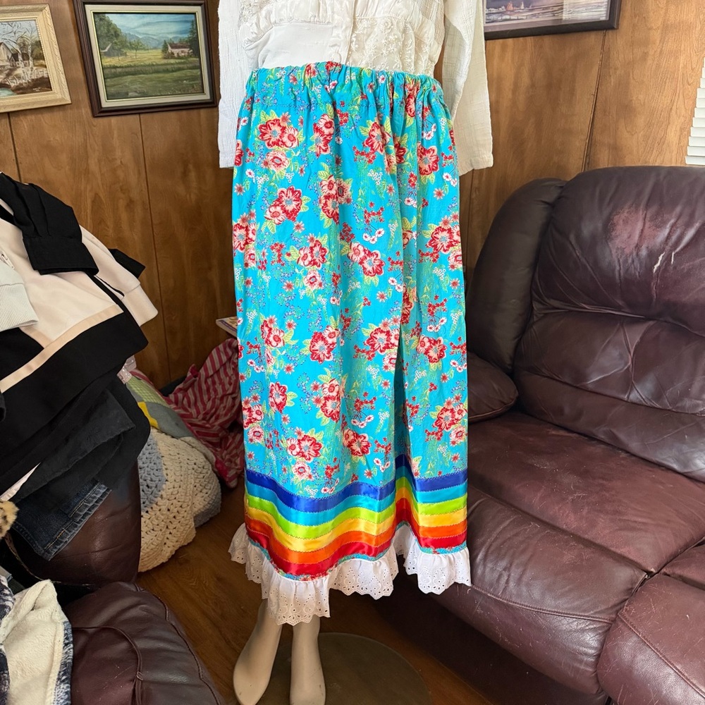 Handmade Floral Ribbon Skirt